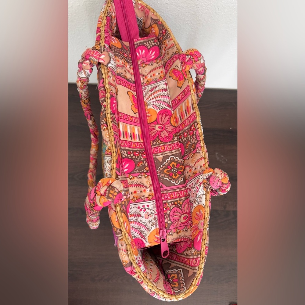 Multicolor Woven Patchwork Tote Bag - image 7